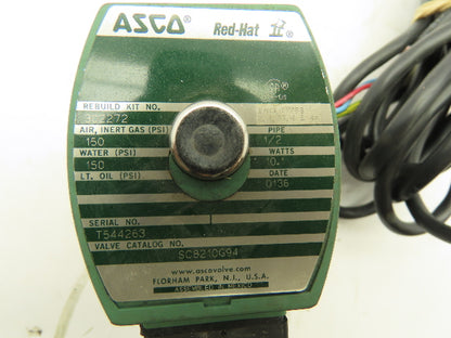 ASCO SC8210G94  2-Way Brass Solenoid Valve NC 120V 150 PSI 1/2" NPT