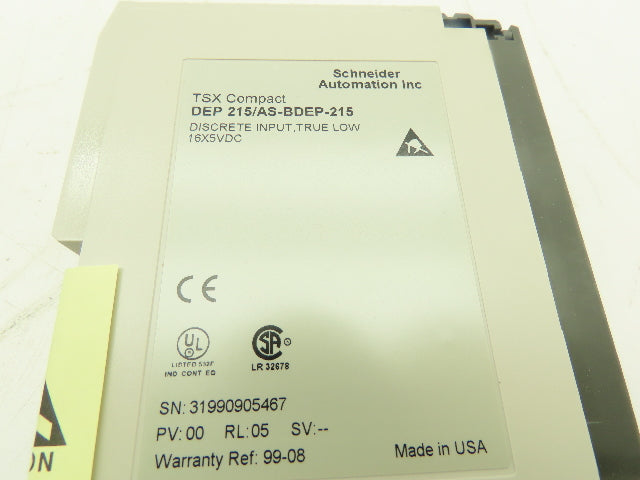 Schneider DEP215/AS-BDEP-215 TSX Compact 16 Pt Discrete Input Module 16x5VDC