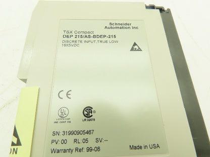 Schneider DEP215/AS-BDEP-215 TSX Compact 16 Pt Discrete Input Module 16x5VDC
