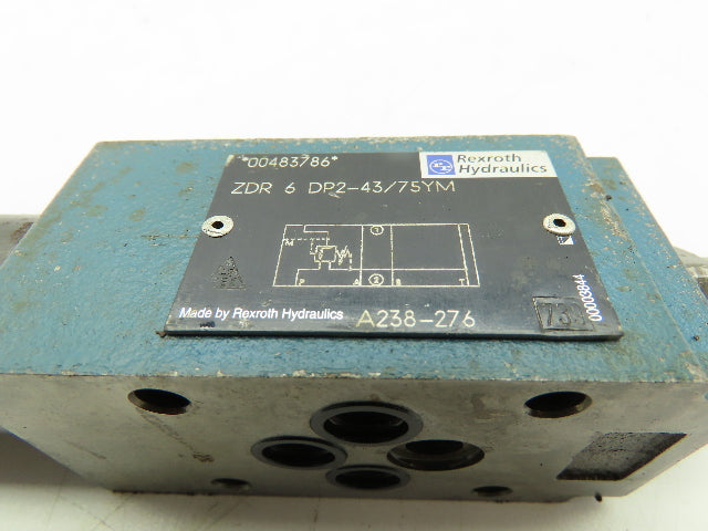 Rexroth ZDR 6 DP2-43/75YM Hydraulic Pressure Reducing Valve Lot of 2