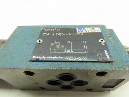 Rexroth ZDR 6 DP2-43/75YM Hydraulic Pressure Reducing Valve Lot of 2
