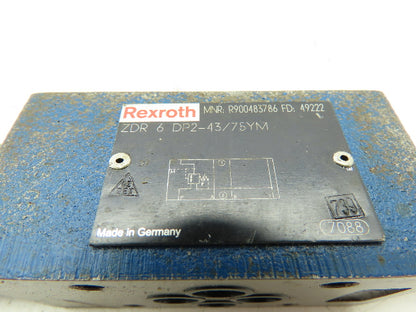 Rexroth ZDR 6 DP2-43/75YM Hydraulic Pressure Reducing Valve