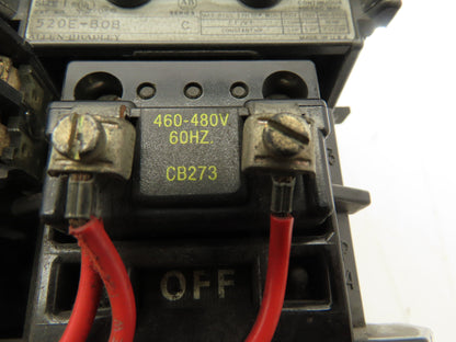 Allen Bradley 520E-BOB Multi-Speed Starter Sz 1  3-Pole 27A 460-480V Coil Ser C