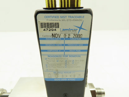 Unit UTM-2020 Mass Flow Controller N2 Gas 30 SLM Card Edge 500 PSI