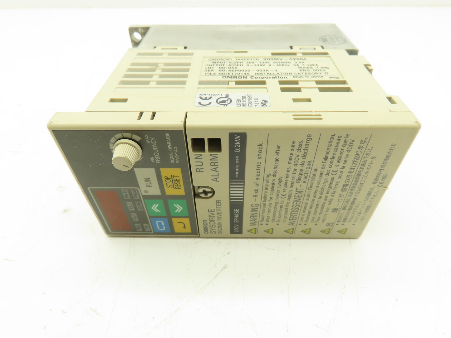 Omron 3G3MV-C2004 SYSDRIVE Inverter Variable Frequency AC Drive 230V 3Ph 0.2kW