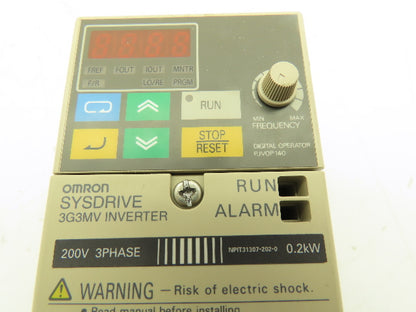 Omron 3G3MV-C2004 SYSDRIVE Inverter Variable Frequency AC Drive 230V 3Ph 0.2kW