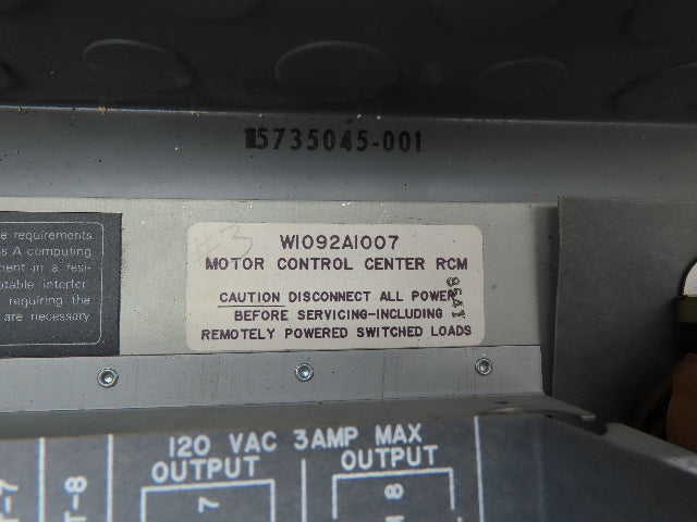 Honeywell W1092A1007 Motor Control Center RCM 120V
