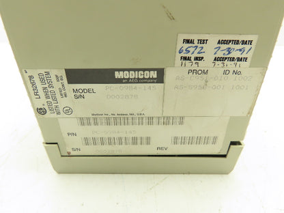 Modicon PC-A984-145 Programmable CPU Control Input/Output A120 Card Rack