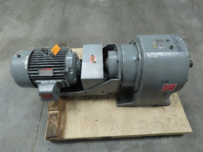 Reliance Motor Inline Gearbox Speed Reducer 15Hp 31.39:1 56RPM 230/460V 3Ph