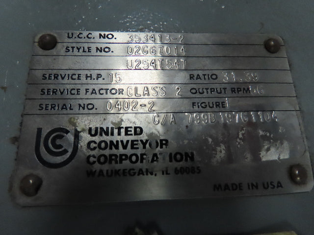 Reliance Motor Inline Gearbox Speed Reducer 15Hp 31.39:1 56RPM 230/460V 3Ph