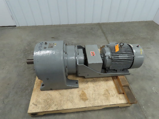 Reliance Motor Inline Gearbox Speed Reducer 15Hp 31.39:1 56RPM 230/460V 3Ph