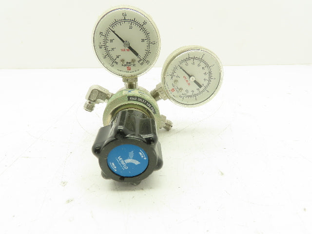 Veriflo IR400S Stainless Pressure Regulator Gas/Oxygen Dual Gauge 100 PSI