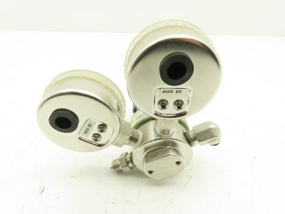 Veriflo IR400S Stainless Pressure Regulator Gas/Oxygen Dual Gauge 100 PSI