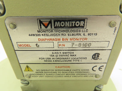 Monitor Technologies 7-8100 Binatrol Diaphragm Bin Monitor Model G 15A 250V