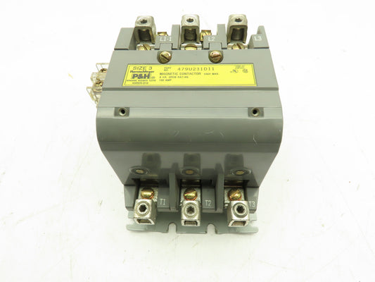 Harnischfeger 479U231D11 Contactor Starter Sz3  3-Pole 120V/240V Multi Volt Coil
