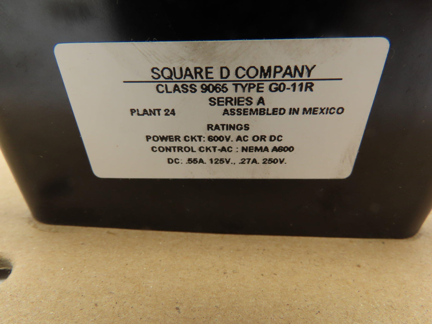 Square D 9065GO-11R Thermal Overload Relay Melting Alloy Ser A Manual Reset 600V