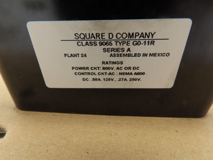 Square D 9065GO-11R Thermal Overload Relay Melting Alloy Ser A Manual Reset 600V
