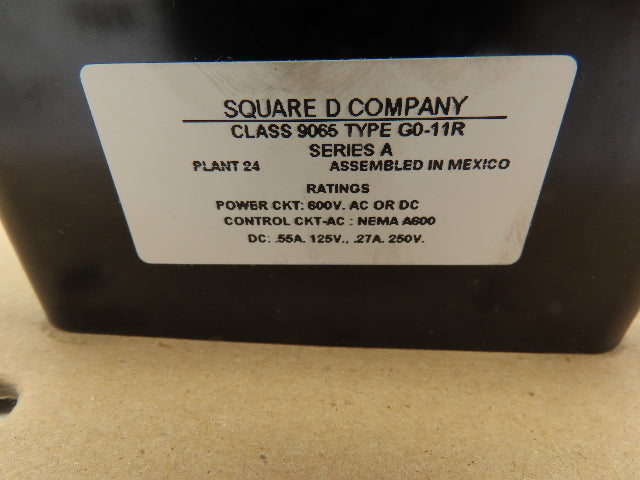 Square D 9065GO-11R Thermal Overload Relay Melting Alloy Ser A Manual Reset 600V