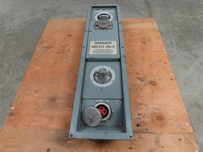 Syndevco 4335-100 Interlock Disconnect 480/575V Dual Plug 100 Amp Breaker Switch