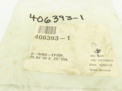O-Ring Gasket Seal Black Rubber EPDM 25.94" ID x .25" DIA Lot of 2