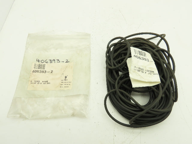 406393-2 O-Ring Gasket Seal Black Rubber EPDM 34.56" ID x .25" DIA Lot of 2