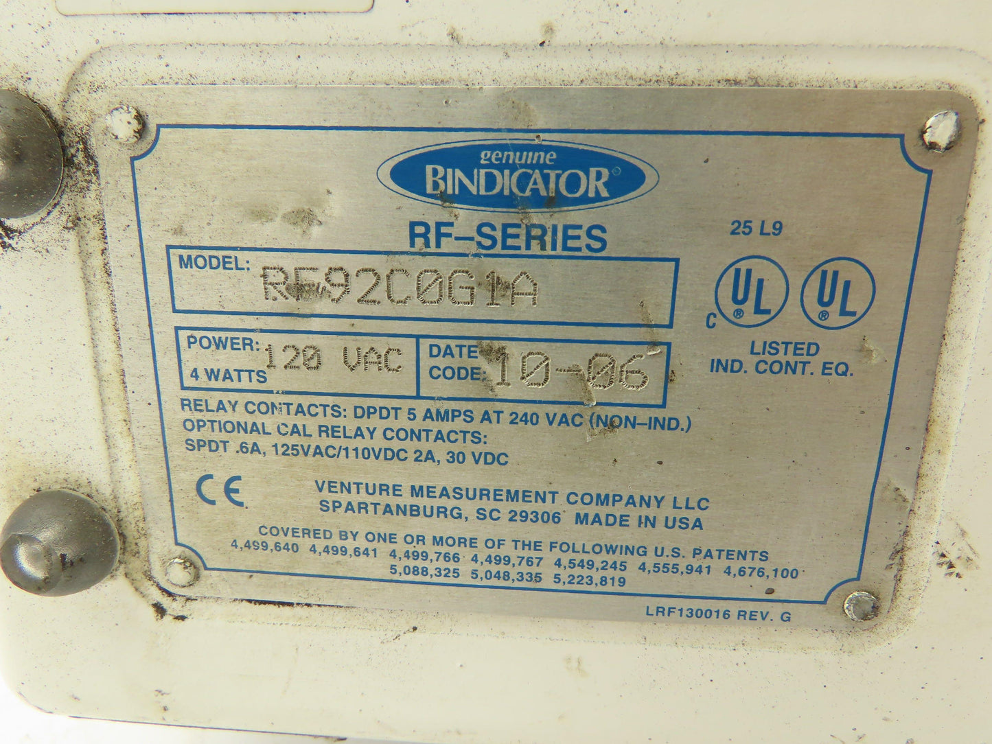 Bindicator RF92C0G1A Bin/Tank Leveling Probe RF Series 14" Probe 120V