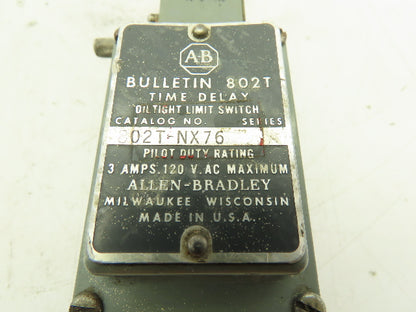 Allen Bradley 802T-NX76 Limit Switch Bulletin 802T Time Delay Series A 120V 3A
