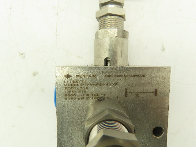PT7MHPS-4-XP Pentair 2-Valve Stainless Manifold Block 1/2" NPT 3-Port 6000 PSI