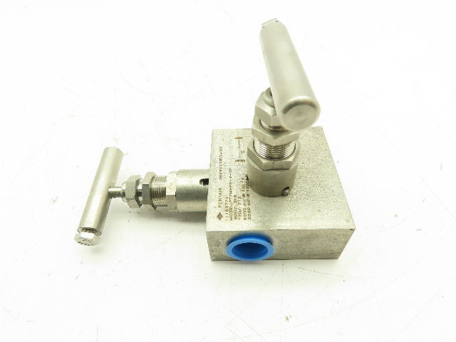 PT7MHPS-4-XP Pentair 2-Valve Stainless Manifold Block 1/2" NPT 3-Port 6000 PSI