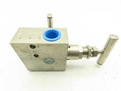 PT7MHPS-4-XP Pentair 2-Valve Stainless Manifold Block 1/2" NPT 3-Port 6000 PSI