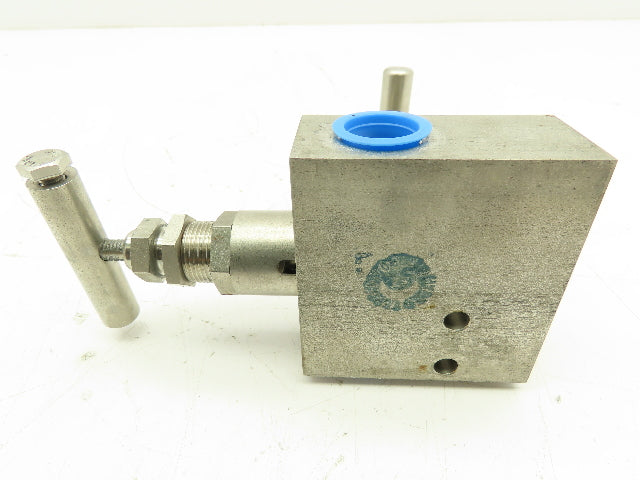 PT7MHPS-4-XP Pentair 2-Valve Stainless Manifold Block 1/2" NPT 3-Port 6000 PSI