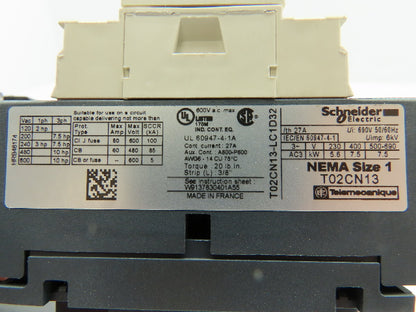 Square D T36CN138G7S Motor Logic 3-Pole Sz 1 Open Starter 120V Coil  SSOLR 00B