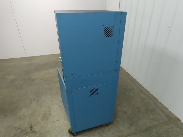 Global Industrial Mobile Computer Cabinet W/Zebra 140Xi II Thermal Label Printer