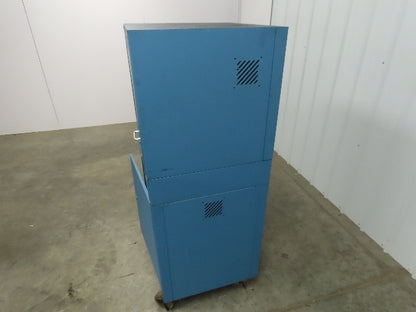 Global Industrial Mobile Computer Cabinet W/Zebra 140Xi II Thermal Label Printer