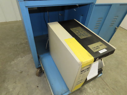 Global Industrial Mobile Computer Cabinet W/Zebra 140Xi II Thermal Label Printer
