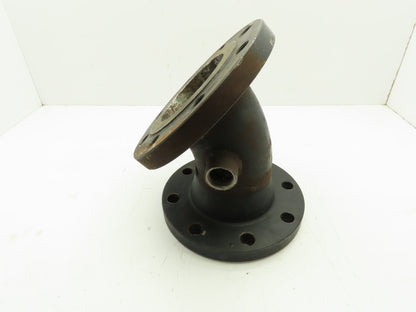 RNG #150 Cast Iron Flanged 4" x 4.5" Pipe Fitting 45 Deg Elbow 8-Bolt Flange