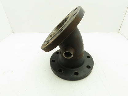 RNG #150 Cast Iron Flanged 4" x 4.5" Pipe Fitting 45 Deg Elbow 8-Bolt Flange