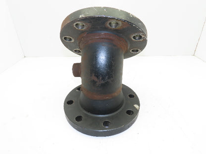 RNG #150 Cast Iron Flanged 4" x 4.5" Pipe Fitting 45 Deg Elbow 8-Bolt Flange