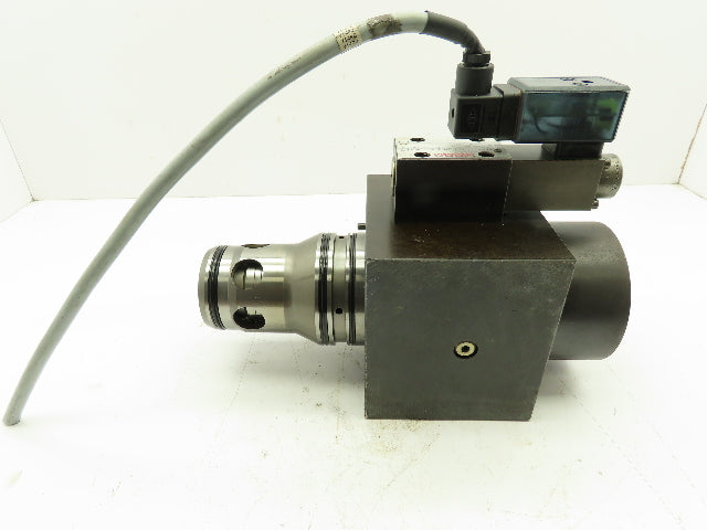 MOOG 2-Way Hydraulic Proportional Throttle Cartridge Solenoid Valve w/Driver