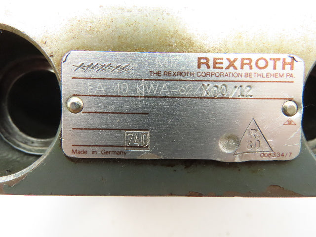 Bosch Rexroth LFA40KWA Hydraulic Cartridge Directional Valve Control Cover Block