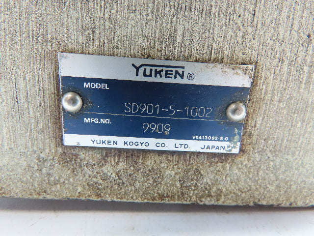 YUKEN SD901-5-1002 Hydraulic Modular Check Valve Block SD90151002