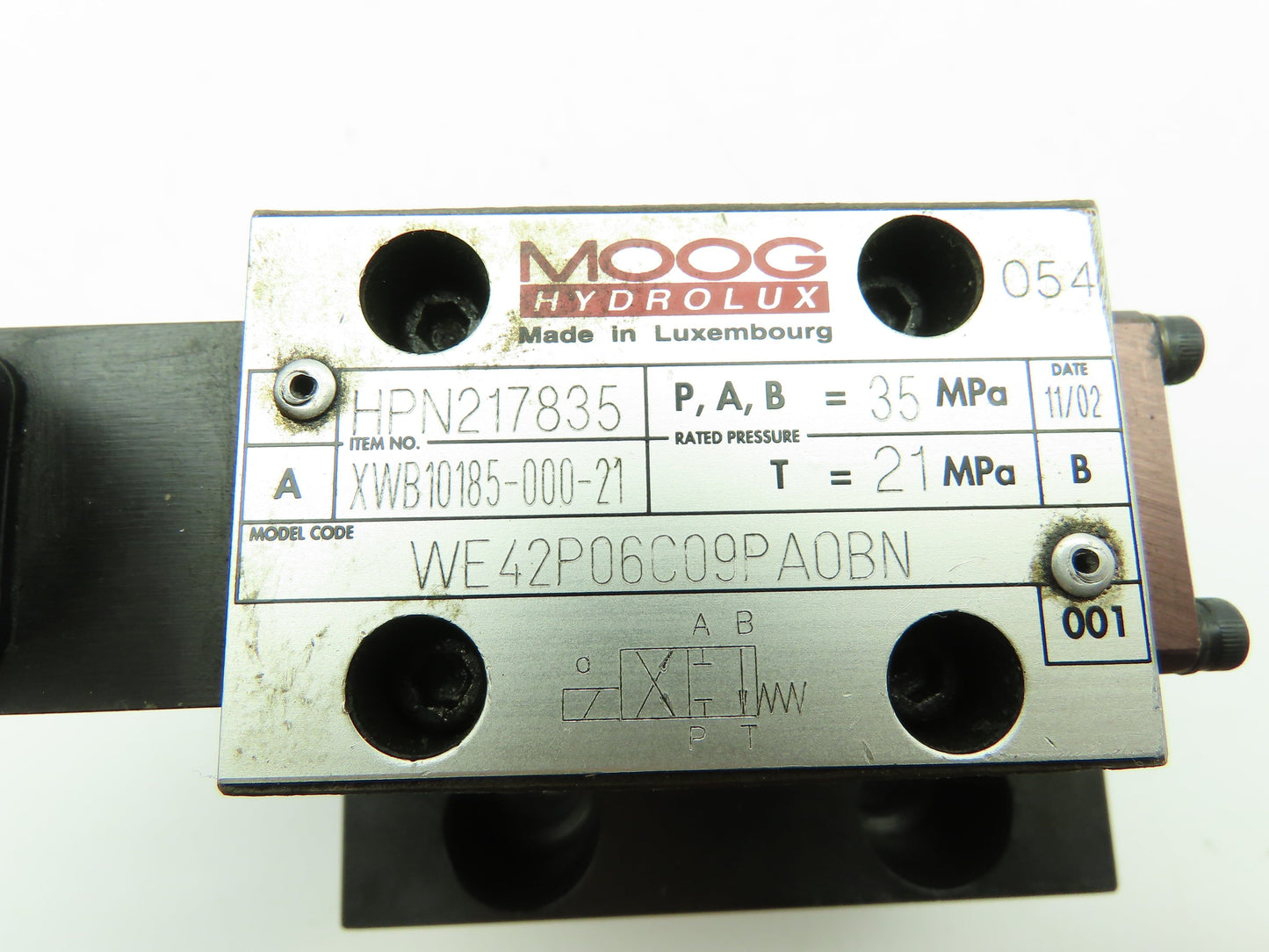 MOOG CCE50C11WX06  Hydraulic Proportional Cartridge Solenoid Valve 2-Way  Sz 50