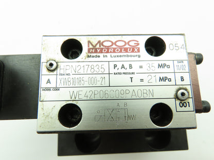 MOOG CCE50C11WX06  Hydraulic Proportional Cartridge Solenoid Valve 2-Way  Sz 50