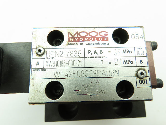 MOOG CCE50C11WX06  Hydraulic Proportional Cartridge Solenoid Valve 2-Way  Sz 50