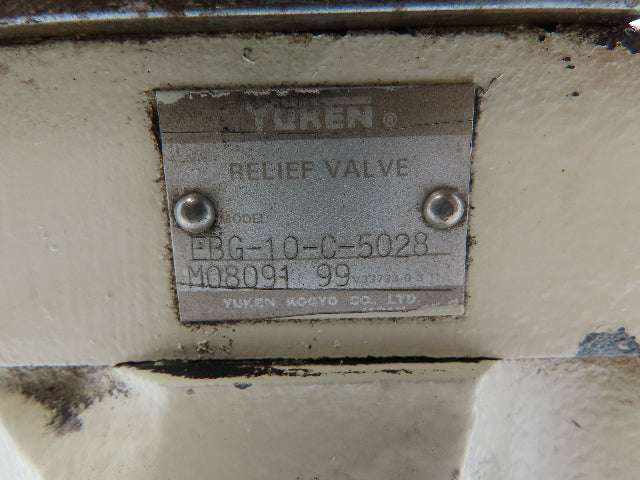 Yuken EBG-10-C-5028 Hydraulic Proportional Pressure Relief Valve Sub-Plate Block