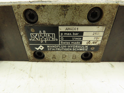 Wandfluh Hydraulik AM4D61 Hydraulic Valve with 24 Vdc Coils