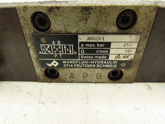 Wandfluh Hydraulik AM4D61 Hydraulic Valve with 24 Vdc Coils