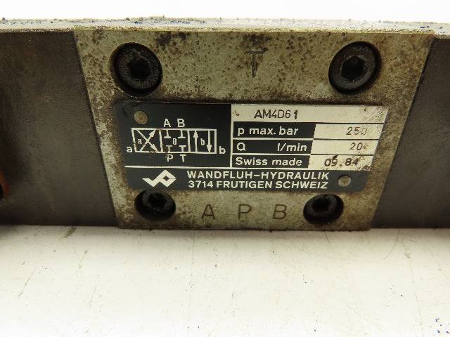 Wandfluh Hydraulik AM4D61 Hydraulic Valve with 24 Vdc Coils