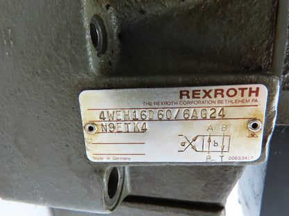 Rexroth 4WEH16D60/6AG24N9ETK4 Hydraulic Directional Solenoid Spool Valve WEH 16