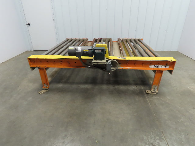 Versa Powered Live Roller Case Pallet Conveyor 68"x 87" 3ph 46fpm Fork Pockets
